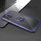 For iPhone 12 Pro Max Shockproof Transparent TPU + Acrylic Protective Case with Ring Holder(Blue) - 1