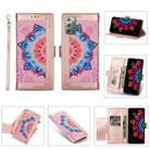 For Samsung Galaxy Note20 Printing Dual-color Half Mandala Pattern Dual-side Magnetic Buckle Horizontal Flip Leather Case with Holder & Card Slots & Wallet & Photo Frame & Lanyard(Rose Gold) - 1