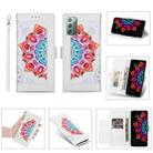 For Samsung Galaxy Note20 Printing Dual-color Half Mandala Pattern Dual-side Magnetic Buckle Horizontal Flip Leather Case with Holder & Card Slots & Wallet & Photo Frame & Lanyard(White) - 1