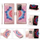 For Samsung Galaxy Note20 Ultra Printing Dual-color Half Mandala Pattern Dual-side Magnetic Buckle Horizontal Flip Leather Case with Holder & Card Slots & Wallet & Photo Frame & Lanyard(Rose Gold) - 1