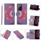 For Samsung Galaxy Note20 Ultra Printing Dual-color Half Mandala Pattern Dual-side Magnetic Buckle Horizontal Flip Leather Case with Holder & Card Slots & Wallet & Photo Frame & Lanyard(Purple) - 1