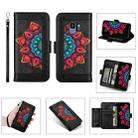 For Samsung Galaxy S9 Printing Dual-color Half Mandala Pattern Dual-side Magnetic Buckle Horizontal Flip Leather Case with Holder & Card Slots & Wallet & Photo Frame & Lanyard(Black) - 1