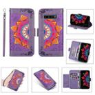 For Samsung Galaxy S10 Printing Dual-color Half Mandala Pattern Dual-side Magnetic Buckle Horizontal Flip Leather Case with Holder & Card Slots & Wallet & Photo Frame & Lanyard(Purple) - 1