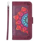 For Samsung Galaxy S10+ Printing Dual-color Half Mandala Pattern Dual-side Magnetic Buckle Horizontal Flip Leather Case with Holder & Card Slots & Wallet & Photo Frame & Lanyard(Wine Red ) - 2