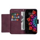 For Samsung Galaxy S10+ Printing Dual-color Half Mandala Pattern Dual-side Magnetic Buckle Horizontal Flip Leather Case with Holder & Card Slots & Wallet & Photo Frame & Lanyard(Wine Red ) - 4