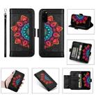 For Samsung Galaxy S20 FE 5G Printing Dual-color Half Mandala Pattern Dual-side Magnetic Buckle Horizontal Flip Leather Case with Holder & Card Slots & Wallet & Photo Frame & Lanyard(Black) - 1