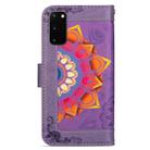For Samsung Galaxy S20 Printing Dual-color Half Mandala Pattern Dual-side Magnetic Buckle Horizontal Flip Leather Case with Holder & Card Slots & Wallet & Photo Frame & Lanyard(Purple) - 3