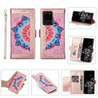 For Samsung Galaxy S20 Ultra Printing Dual-color Half Mandala Pattern Dual-side Magnetic Buckle Horizontal Flip Leather Case with Holder & Card Slots & Wallet & Photo Frame & Lanyard(Rose Gold) - 1