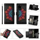 For Samsung Galaxy S20 Ultra Printing Dual-color Half Mandala Pattern Dual-side Magnetic Buckle Horizontal Flip Leather Case with Holder & Card Slots & Wallet & Photo Frame & Lanyard(Black) - 1