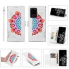 For Samsung Galaxy S20 Ultra Printing Dual-color Half Mandala Pattern Dual-side Magnetic Buckle Horizontal Flip Leather Case with Holder & Card Slots & Wallet & Photo Frame & Lanyard(White) - 1