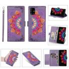 For Samsung Galaxy A71 5G Printing Dual-color Half Mandala Pattern Dual-side Magnetic Buckle Horizontal Flip Leather Case with Holder & Card Slots & Wallet & Photo Frame & Lanyard(Purple) - 1