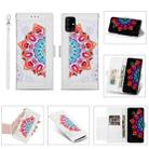 For Samsung Galaxy A81 Printing Dual-color Half Mandala Pattern Dual-side Magnetic Buckle Horizontal Flip Leather Case with Holder & Card Slots & Wallet & Photo Frame & Lanyard(White) - 1