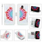 For Samsung Galaxy J7 (2018) Printing Dual-color Half Mandala Pattern Dual-side Magnetic Buckle Horizontal Flip Leather Case with Holder & Card Slots & Wallet & Photo Frame & Lanyard(White) - 1
