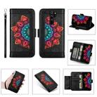 For Xiaomi Redmi Note 8 Pro Printing Dual-color Half Mandala Pattern Dual-side Magnetic Buckle Horizontal Flip Leather Case with Holder & Card Slots & Wallet & Photo Frame & Lanyard(Black) - 1