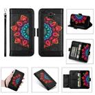 For Xiaomi Redmi 10X 4G / Note 9 Printing Dual-color Half Mandala Pattern Dual-side Magnetic Buckle Horizontal Flip Leather Case with Holder & Card Slots & Wallet & Photo Frame & Lanyard(Black) - 1