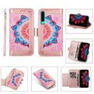 For Huawei P30 Printing Dual-color Half Mandala Pattern Dual-side Magnetic Buckle Horizontal Flip Leather Case with Holder & Card Slots & Wallet & Photo Frame & Lanyard(Rose Gold) - 1