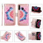 For Huawei P30 Lite Printing Dual-color Half Mandala Pattern Dual-side Magnetic Buckle Horizontal Flip Leather Case with Holder & Card Slots & Wallet & Photo Frame & Lanyard(Rose Gold) - 1