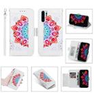 For Huawei P30 Pro Printing Dual-color Half Mandala Pattern Dual-side Magnetic Buckle Horizontal Flip Leather Case with Holder & Card Slots & Wallet & Photo Frame & Lanyard(White) - 1