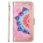 For Huawei Y7 (2019) Printing Dual-color Half Mandala Pattern Dual-side Magnetic Buckle Horizontal Flip Leather Case with Holder & Card Slots & Wallet & Photo Frame & Lanyard(Rose Gold) - 2