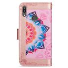 For Huawei Y7 (2019) Printing Dual-color Half Mandala Pattern Dual-side Magnetic Buckle Horizontal Flip Leather Case with Holder & Card Slots & Wallet & Photo Frame & Lanyard(Rose Gold) - 3