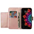 For Huawei Y7 (2019) Printing Dual-color Half Mandala Pattern Dual-side Magnetic Buckle Horizontal Flip Leather Case with Holder & Card Slots & Wallet & Photo Frame & Lanyard(Rose Gold) - 5