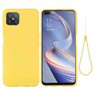 For OPPO A92s / Reno4 Z 5G Pure Color Liquid Silicone Shockproof Full Coverage Case(Yellow) - 1