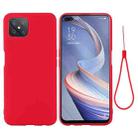 For OPPO A92s / Reno4 Z 5G Pure Color Liquid Silicone Shockproof Full Coverage Case(Red) - 1