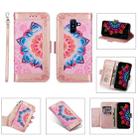 For Samsung Galaxy J8 (2018) Printing Dual-color Half Mandala Pattern Dual-side Magnetic Buckle Horizontal Flip Leather Case with Holder & Card Slots & Wallet & Photo Frame & Lanyard(Rose Gold) - 1