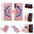 For Samsung Galaxy A21 Printing Dual-color Half Mandala Pattern Dual-side Magnetic Buckle Horizontal Flip Leather Case with Holder & Card Slots & Wallet & Photo Frame & Lanyard(Rose Gold) - 1