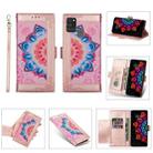 For Samsung Galaxy A21s Printing Dual-color Half Mandala Pattern Dual-side Magnetic Buckle Horizontal Flip Leather Case with Holder & Card Slots & Wallet & Photo Frame & Lanyard(Rose Gold) - 1