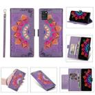 For Samsung Galaxy A21s Printing Dual-color Half Mandala Pattern Dual-side Magnetic Buckle Horizontal Flip Leather Case with Holder & Card Slots & Wallet & Photo Frame & Lanyard(Purple) - 1