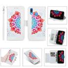 For Samsung Galaxy A40 Printing Dual-color Half Mandala Pattern Dual-side Magnetic Buckle Horizontal Flip Leather Case with Holder & Card Slots & Wallet & Photo Frame & Lanyard(White) - 1