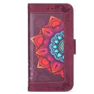 For Samsung Galaxy A20e Printing Dual-color Half Mandala Pattern Dual-side Magnetic Buckle Horizontal Flip Leather Case with Holder & Card Slots & Wallet & Photo Frame & Lanyard(Wine Red) - 2