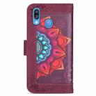 For Samsung Galaxy A20e Printing Dual-color Half Mandala Pattern Dual-side Magnetic Buckle Horizontal Flip Leather Case with Holder & Card Slots & Wallet & Photo Frame & Lanyard(Wine Red) - 3