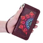 For Samsung Galaxy A20e Printing Dual-color Half Mandala Pattern Dual-side Magnetic Buckle Horizontal Flip Leather Case with Holder & Card Slots & Wallet & Photo Frame & Lanyard(Wine Red) - 9