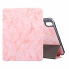 Marble Texture Pattern Horizontal Flip Leather Case, with Three-folding Holder & Sleep / Wake-up For iPad Air 2022 / 2020 10.9(Pink) - 1
