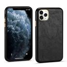 For iPhone 11 Pro Lambskin Texture Four-Corner Full Coverage Leather + Metal Protective Case (Black) - 1