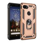 For Google Pixel 3a XL Shockproof TPU + PC Protective Case with 360 Degree Rotating Holder(Gold) - 1