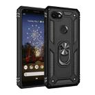 For Google Pixel 3a XL Shockproof TPU + PC Protective Case with 360 Degree Rotating Holder(Black) - 1