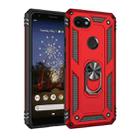 For Google Pixel 3a XL Shockproof TPU + PC Protective Case with 360 Degree Rotating Holder(Red) - 1