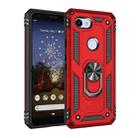 For Google Pixel 3a Shockproof TPU + PC Protective Case with 360 Degree Rotating Holder(Red) - 1