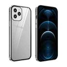 For iPhone 12 Pro Max Double Sides Tempered Glass Magnetic Adsorption Metal Frame Anti-peep Screen Case(Silver) - 1