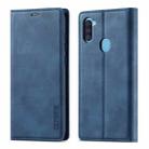 For Samsung Galaxy A11 / M11 LC.IMEEK Strong Magnetism Ultra-thin Horizontal Flip Shockproof Matte TPU + PU Leather Case with Holder & Card Slots & Wallet(Blue) - 1