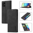For Samsung Galaxy A71 / M70s LC.IMEEK Strong Magnetism Ultra-thin Horizontal Flip Shockproof Matte TPU + PU Leather Case with Holder & Card Slots & Wallet(Black) - 1