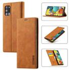 For Samsung Galaxy A51 / M40s LC.IMEEK Strong Magnetism Ultra-thin Horizontal Flip Shockproof Matte TPU + PU Leather Case with Holder & Card Slots & Wallet(Brown) - 1