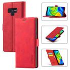 For Samsung Galaxy Note9 LC.IMEEK Strong Magnetism Ultra-thin Horizontal Flip Shockproof Matte TPU + PU Leather Case with Holder & Card Slots & Wallet(Red) - 1