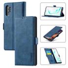 For Samsung Galaxy Note10+ LC.IMEEK Strong Magnetism Ultra-thin Horizontal Flip Shockproof Matte TPU + PU Leather Case with Holder & Card Slots & Wallet(Blue) - 1