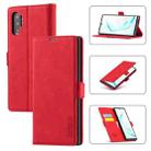 For Samsung Galaxy Note10+ LC.IMEEK Strong Magnetism Ultra-thin Horizontal Flip Shockproof Matte TPU + PU Leather Case with Holder & Card Slots & Wallet(Red) - 1