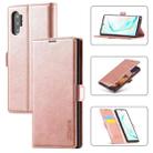 For Samsung Galaxy Note10+ LC.IMEEK Strong Magnetism Ultra-thin Horizontal Flip Shockproof Matte TPU + PU Leather Case with Holder & Card Slots & Wallet(Rose Gold) - 1