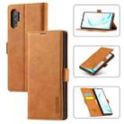 For Samsung Galaxy Note10 LC.IMEEK Strong Magnetism Ultra-thin Horizontal Flip Shockproof Matte TPU + PU Leather Case with Holder & Card Slots & Wallet(Brown) - 1